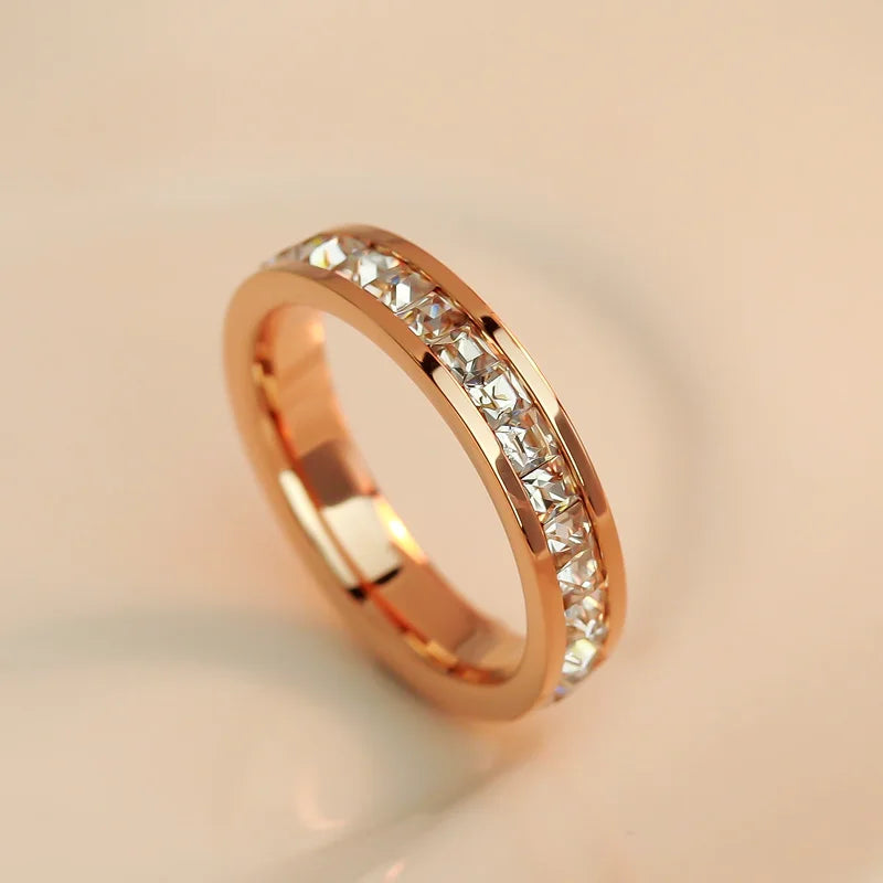 Zirconia Ring Rose Gold Silver