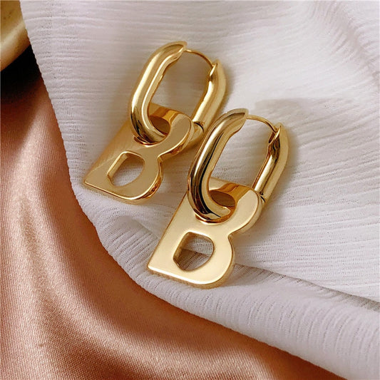 Letter B Drop Earrings Trendy, Elegant, Minimalist Statement Earrings